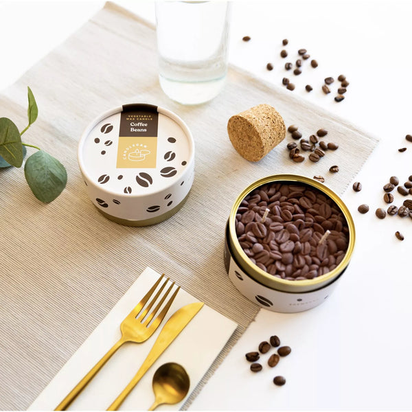 Kaffee-Duftkerze – 310 g. | In einer Dose versiegelt | Zwei Dochte | 100 % pflanzliches Wachs | Handgefertigt | Große Neuheitskerze