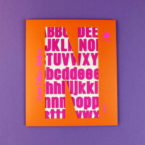 Neon Letter Sticker, Neon Purple