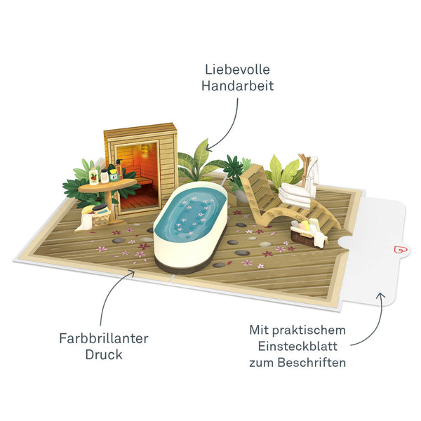 Wellness & Sauna Pop-Up Karte