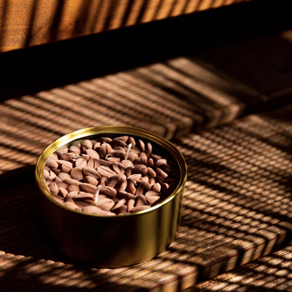 Kaffee-Duftkerze – 310 g. | In einer Dose versiegelt | Zwei Dochte | 100 % pflanzliches Wachs | Handgefertigt | Große Neuheitskerze