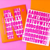 Neon Letter Sticker, Neon Purple