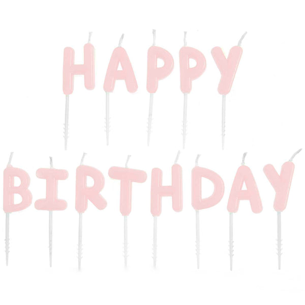 Kerzen Happy Birthday, Rosa