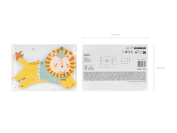 PartyDeco Servietten Löwe