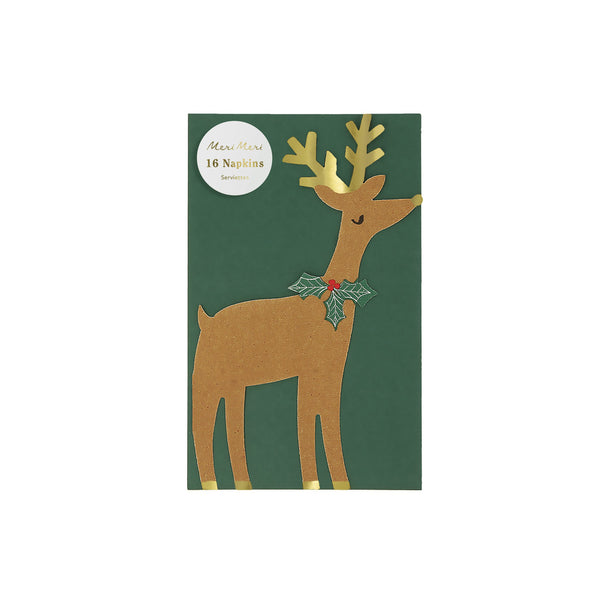 Meri Meri Reindeer With Holly Napkins
