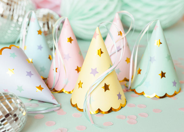PartyDeco Partyhüte Glossy Stars