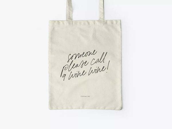 TYPEALIVE Baumwolltasche - Call 9 Wine Wine