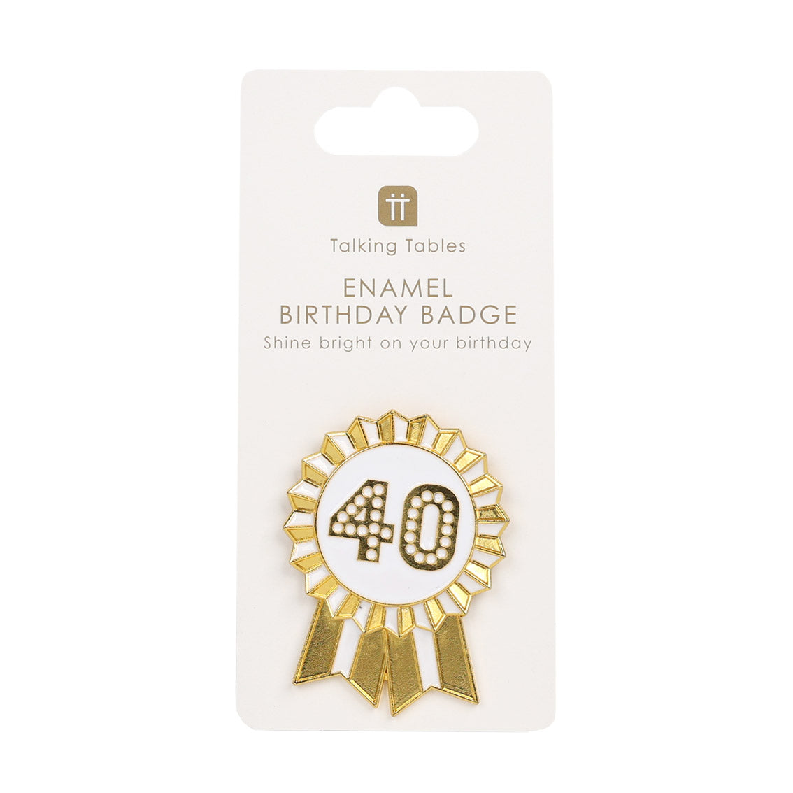 Luxe Gold Enamel "40" Pin Badge
