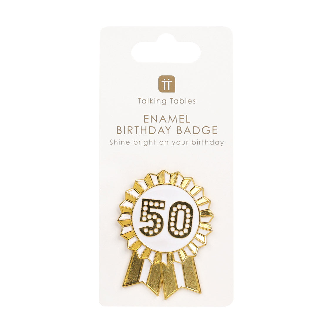 Luxe Gold Enamel "50" Pin Badge