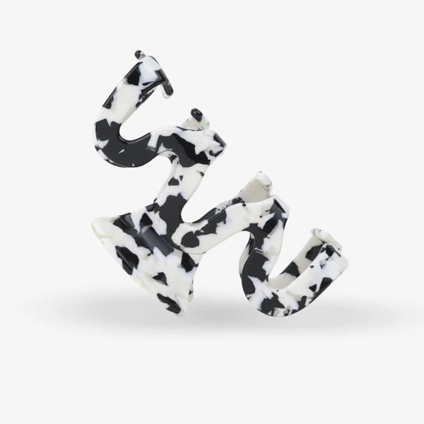 Sasstie Hairclip Grand Wave Black Marble